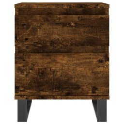 vidaXL Nachtkastje 40x35x50 cm bewerkt hout gerookt eikenkleurig