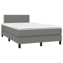 vidaXL Boxspring met matras stof donkergrijs 120x200 cm