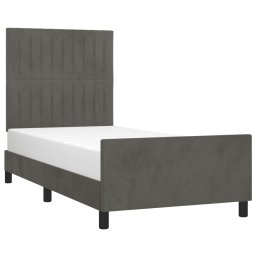 vidaXL Bedframe zonder matras 100x200 cm fluweel donkergrijs