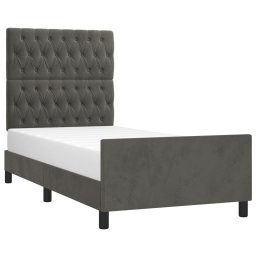 vidaXL Bedframe zonder matras 100x200 cm fluweel donkergrijs