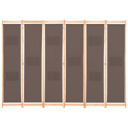 vidaXL Kamerscherm met 6 panelen 240x170x4 cm stof bruin