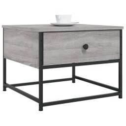 vidaXL Salontafel 51x51x40 cm bewerkt hout grijs sonoma eikenkleurig