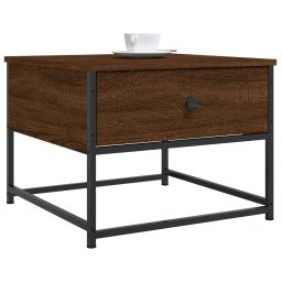 vidaXL Salontafel 51x51x40 cm bewerkt hout bruin eikenkleur