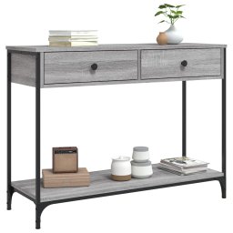 vidaXL Wandtafel 100x34,5x75 cm bewerkt hout grijs sonoma eikenkleurig