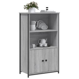 vidaXL Hoge kast 62x32x103,5 cm bewerkt hout grijs sonoma eikenkleurig