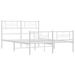 vidaXL Bedframe met hoofd- en voeteneinde metaal wit 150x200 cm