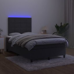 vidaXL Boxspring met matras en LED fluweel zwart 120x200 cm