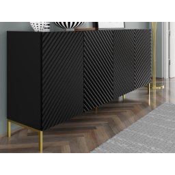 Dressoir SURAFU 4 deuren zwart