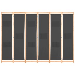 vidaXL Kamerscherm met 6 panelen 240x170x4 cm stof grijs