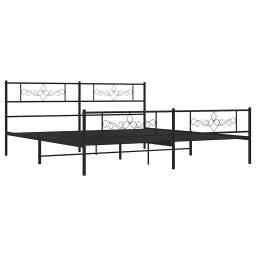 vidaXL Bedframe met hoofd- en voeteneinde metaal zwart 183x213 cm