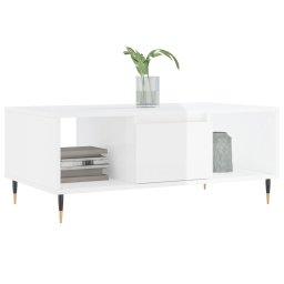vidaXL Salontafel 90x50x36,5 cm bewerkt hout hoogglans wit