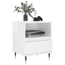vidaXL Nachtkastjes 2 st 40x35x50 cm bewerkt hout hoogglans wit