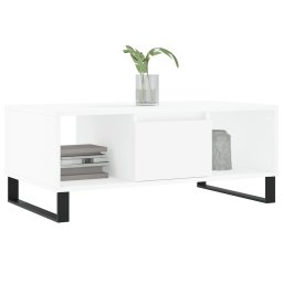 vidaXL Salontafel 90x50x36,5 cm bewerkt hout wit