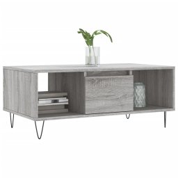 vidaXL Salontafel 90x50x36,5 cm bewerkt hout grijs sonoma