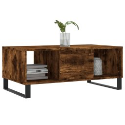 vidaXL Salontafel 90x50x36,5 cm bewerkt hout gerookt eikenkleurig