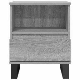 vidaXL Nachtkastje 40x35x50 cm bewerkt hout grijs sonoma eikenkleurig