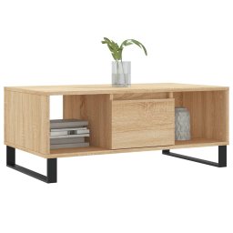 vidaXL Salontafel 90x50x36,5 cm bewerkt hout sonoma eikenkleurig