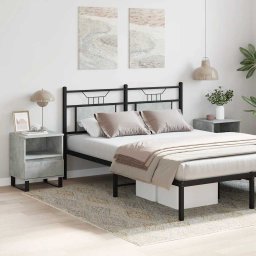 vidaXL Nachtkastjes 2 st 40x35x50 cm bewerkt hout betongrijs