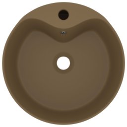 vidaXL Wastafel met overloop 36x13 cm keramiek matcrème