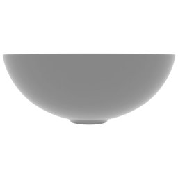 vidaXL Wastafel rond keramiek lichtgrijs