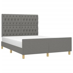 vidaXL Bedframe zonder matras stof donkergrijs 140x190 cm