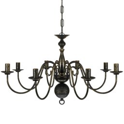 vidaXL Kroonluchter zwart metaal 8 x E14 lampen