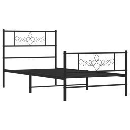 vidaXL Bedframe met hoofd- en voeteneinde metaal zwart 80x200 cm