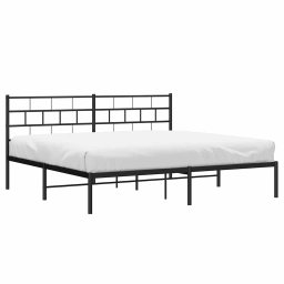 vidaXL Bedframe met hoofdbord metaal zwart 193x203 cm