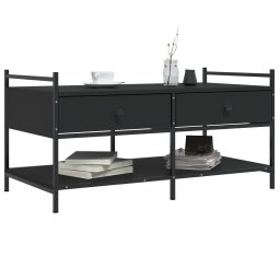 vidaXL Salontafel 99x50x50 cm bewerkt hout zwart