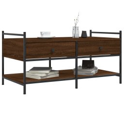vidaXL Salontafel 99x50x50 cm bewerkt hout bruin eikenkleur