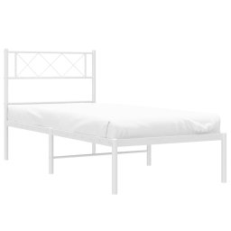 vidaXL Bedframe met hoofdbord metaal wit 107x203 cm