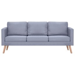 vidaXL Driezitsbank stof lichtgrijs