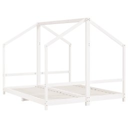 vidaXL Kinderbedframe 2x(80x200) cm massief grenenhout wit