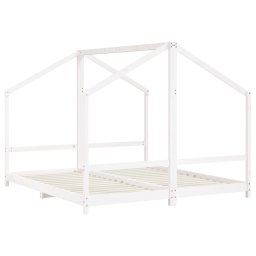 vidaXL Kinderbedframe 2x(90x200) cm massief grenenhout wit
