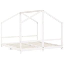 vidaXL Kinderbedframe 2x(90x190) cm massief grenenhout wit