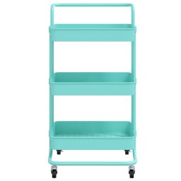 vidaXL Keukentrolley 3-laags 42x35x85 cm ijzer en ABS turquoise