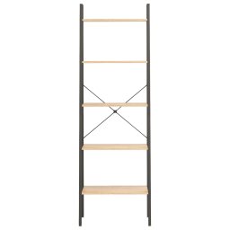 vidaXL Opbergmeubel met 5 lagen 56x35x174 cm lichtbruin en zwart