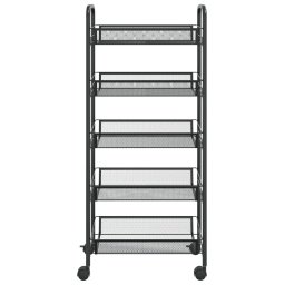 vidaXL Keukentrolley 5-laags 46x26x105 cm ijzer zwart