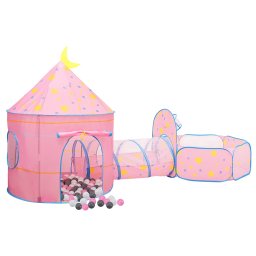 vidaXL Kinderspeeltent met 250 ballen 301x120x128 cm roze