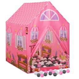 vidaXL Kinderspeeltent met 250 ballen 69x94x104 cm roze
