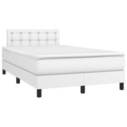 vidaXL Boxspring met matras kunstleer wit 120x200 cm