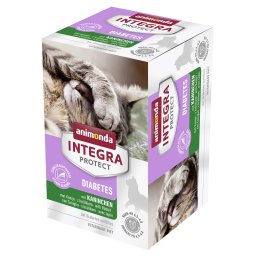 6x100g Protect Adult Diabetes Schaaltje Konijn animonda Integra Kattenvoer