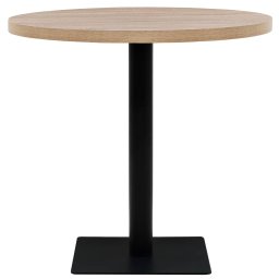 vidaXL Bistrotafel rond 80x75 cm MDF en staal eikenkleur