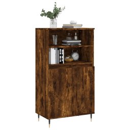 vidaXL Hoge kast 60x36x110 cm bewerkt hout gerookt eikenkleurig