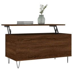 vidaXL Salontafel 90x44,5x45 cm bewerkt hout bruin eikenkleur