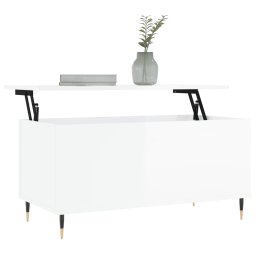 vidaXL Salontafel 90x44,5x45 cm bewerkt hout hoogglans wit
