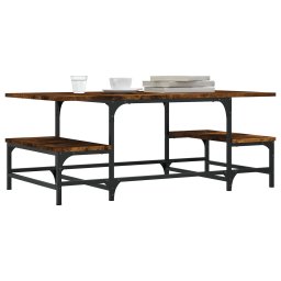 vidaXL Salontafel 100x50,5x40 cm bewerkt hout gerookt eikenkleurig