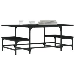 vidaXL Salontafel 100x50,5x40 cm bewerkt hout zwart