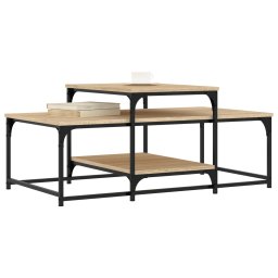 vidaXL Salontafel 102x60x45 cm bewerkt hout sonoma eikenkleurig
