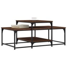 vidaXL Salontafel 102x60x45 cm bewerkt hout bruin eikenkleur